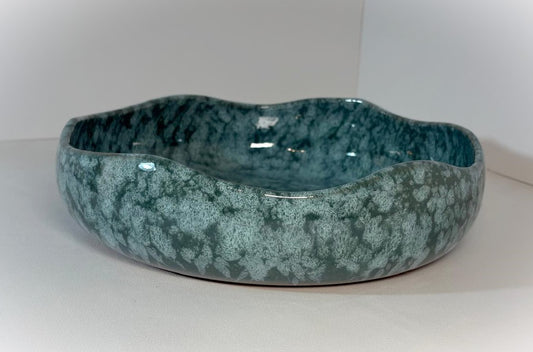 Wavy Large Bowl (speckled teal)