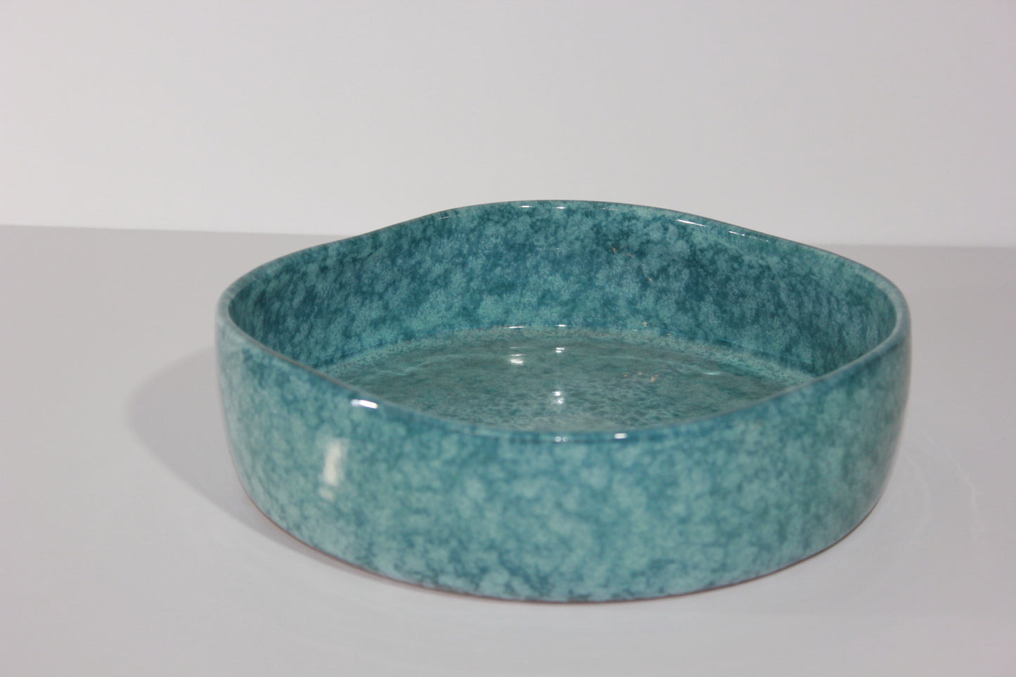 Square Wavy Bowl (speckled teal)