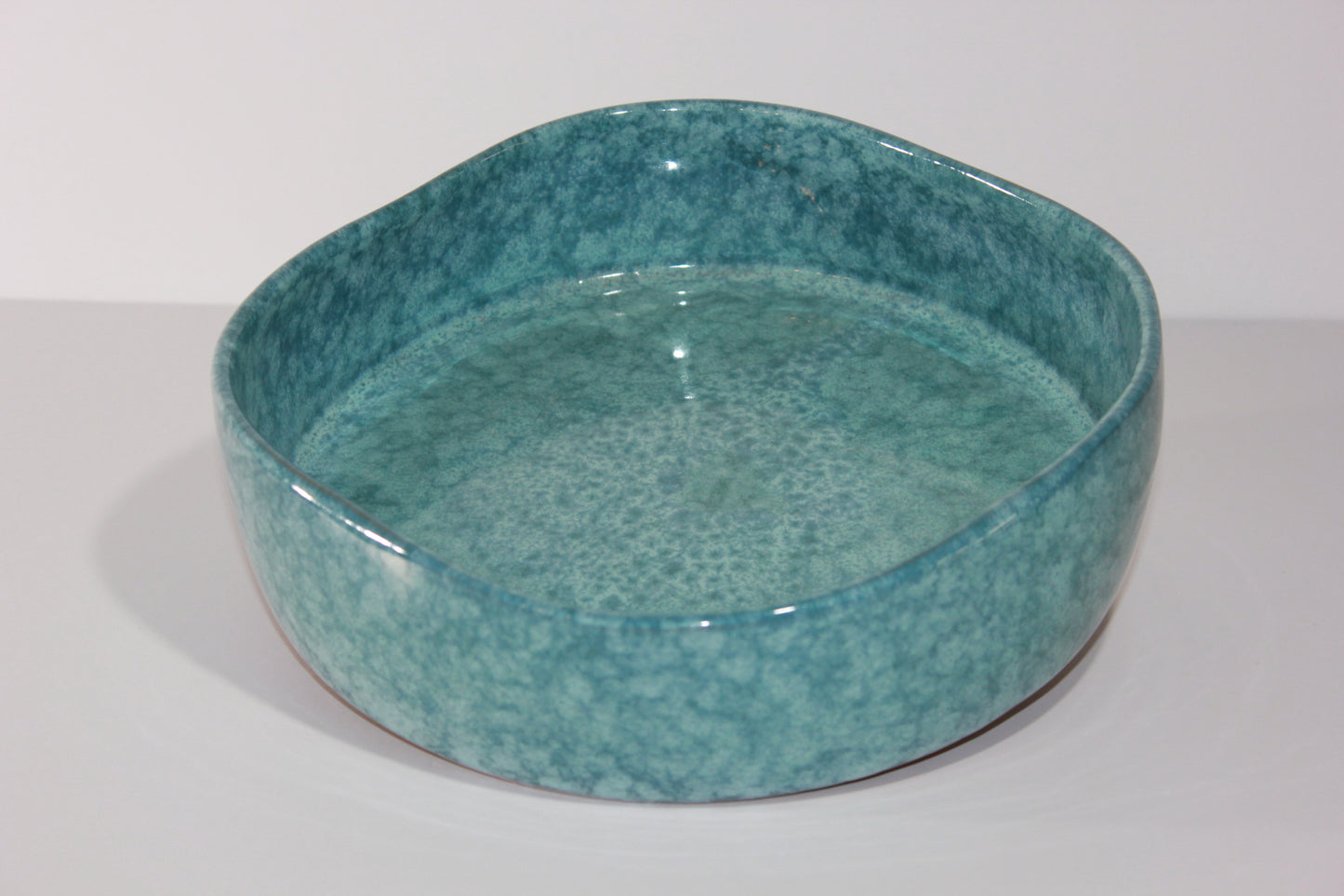 Square Wavy Bowl (speckled teal)