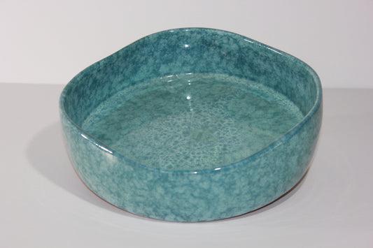 Square Wavy Bowl (speckled teal)